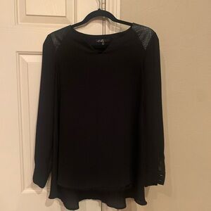 C. Luce Black Long Sleeve Blouse
